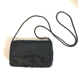 Dulce by Pierre Vintage Black Sequin Shoulder Bag